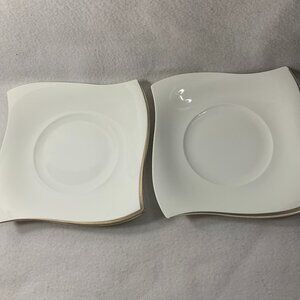 Villeroy & Boch New Wave Premium Platinum Set of 2 Bread and Butter Plates New